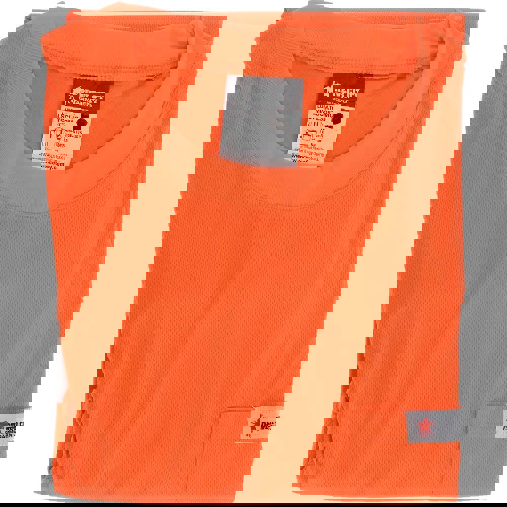 Work Shirt: High-Visibility, 5X-Large, Polyester, High-Visibility Orange, 1 Pocket
